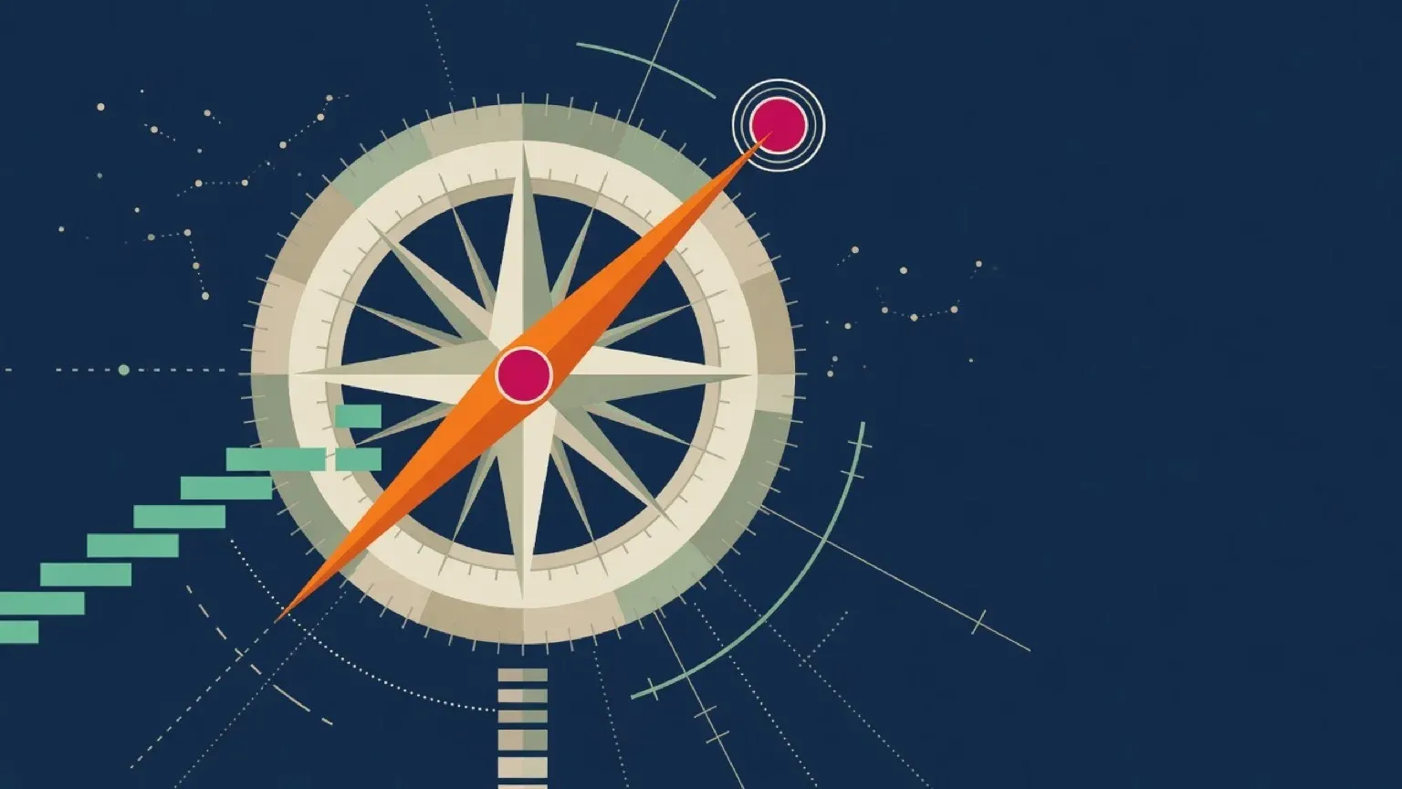 Bauhaus compass and geometric forms pointing toward clearer Contexto ranks and next guesses